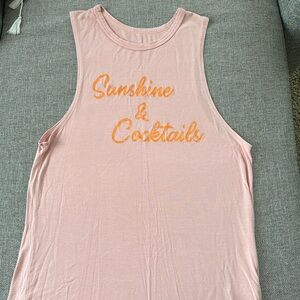 House of Tens workout shirt from Pure Barre “sunshine & cocktails”